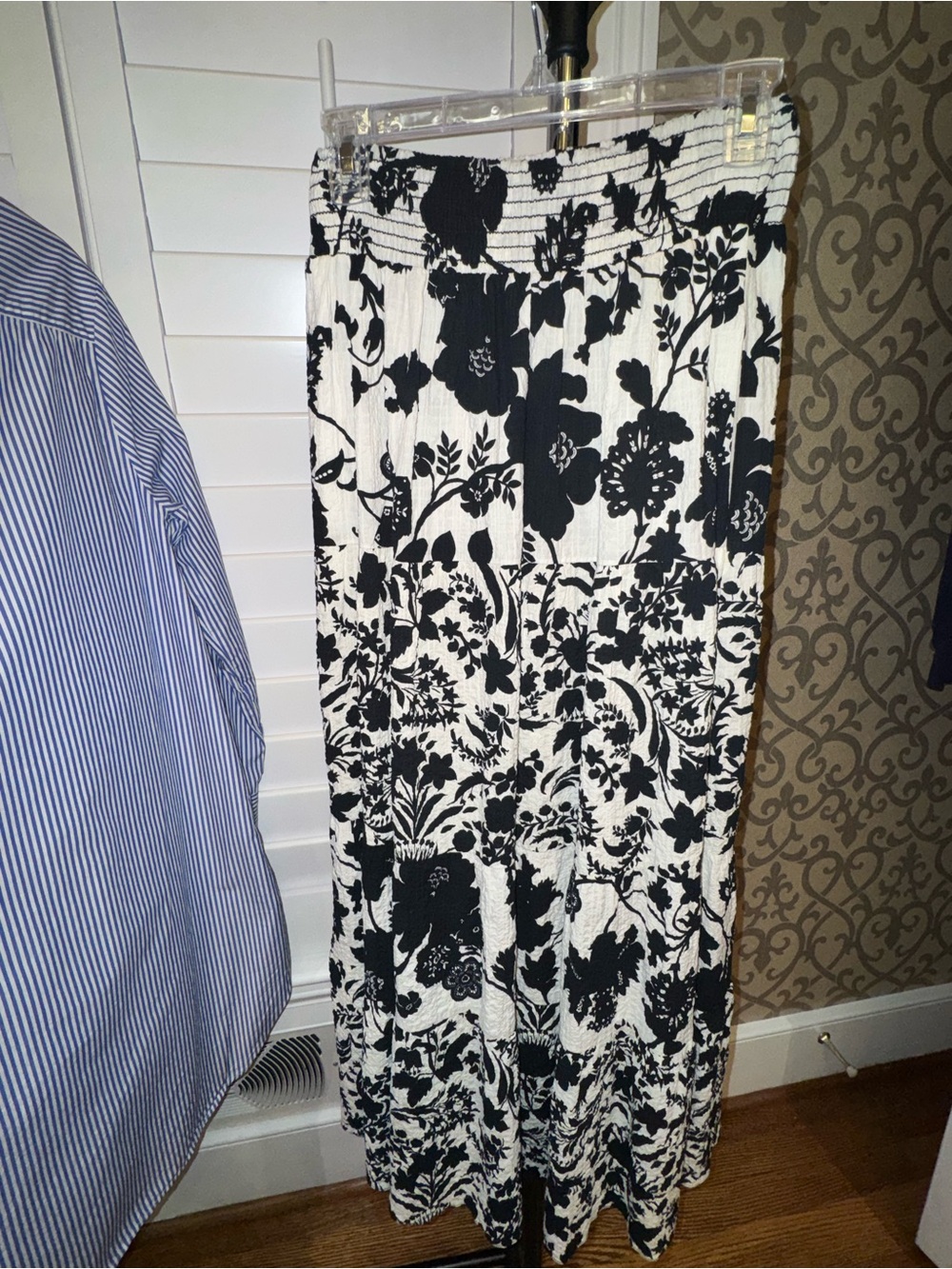 Misa Los Angeles Black & White Floral Maxi Skirt